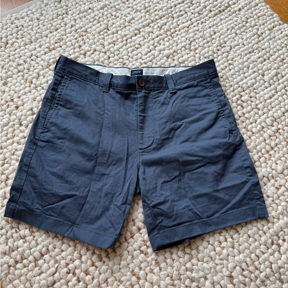 J. Crew Men's Dark Blue Flat Front Shorts